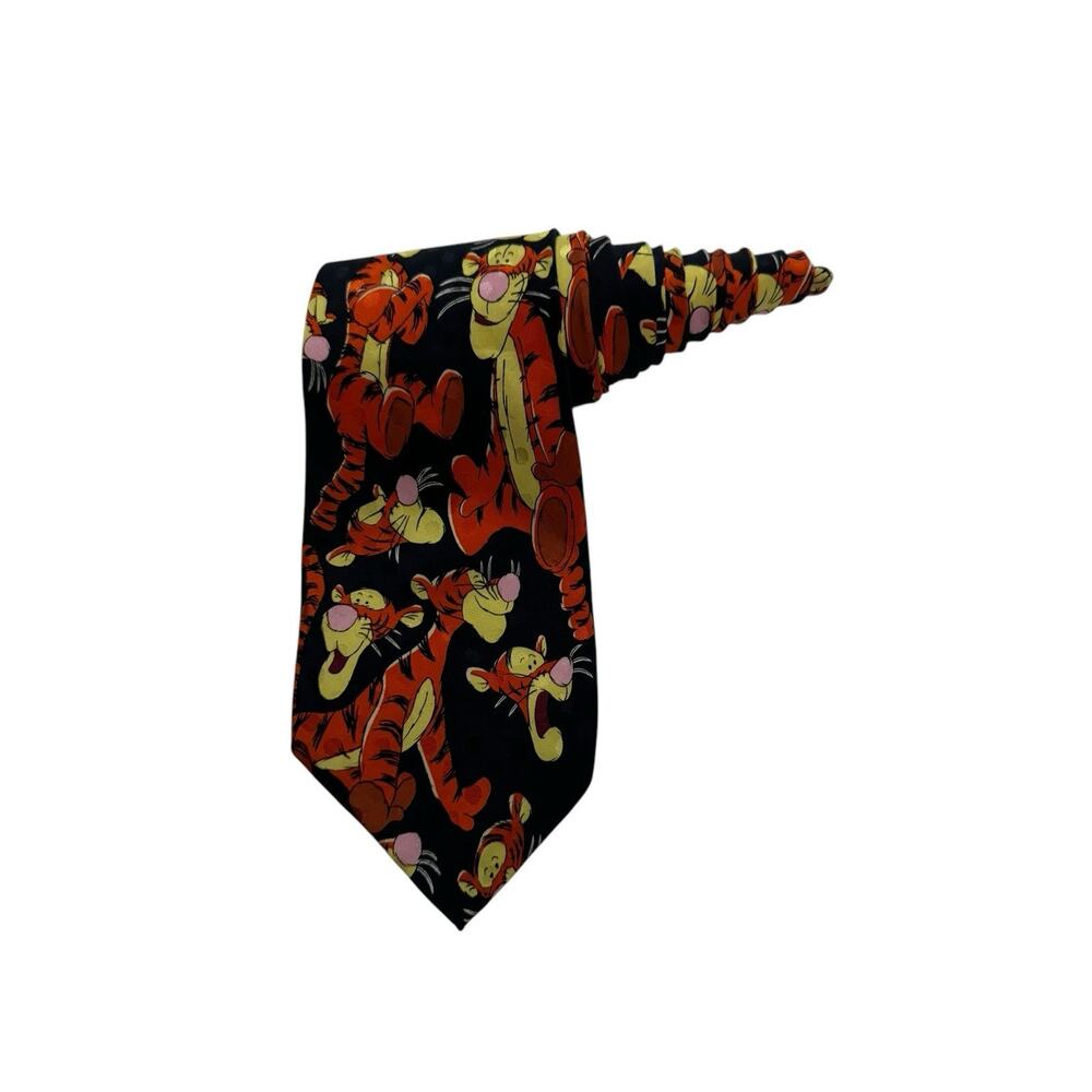 Disney Winnie The Pooh Tigger Jumping Bouncing Cartoon Novelty Necktie 100% Silk